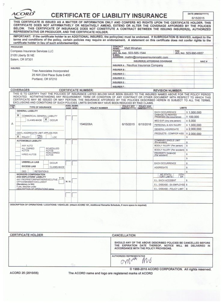 Credentials - Monkeyman's Tree Service